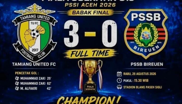 Tamiang United FC Juarai Piala Soeratin U-14 PSSI Aceh 2026