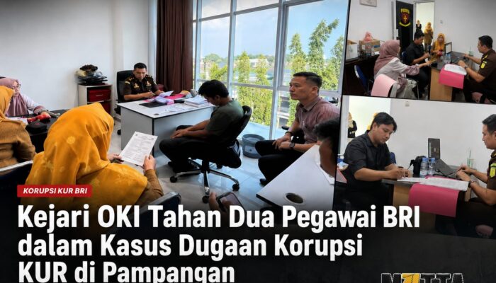 Kejari OKI Tahan Dua Pegawai BRI dalam Kasus Dugaan Korupsi KUR di Pampangan