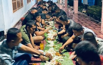 Makan Malam Bersama, Satgas TMMD ke-129 Kodim 0418/Palembang Pererat Kebersamaan Dengan Warga