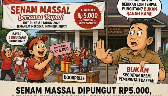 Senam Massal di Pendopo Tulungagung Dipungut Rp5.000, Pemkab Tegaskan Bukan Kegiatan Pemerintah