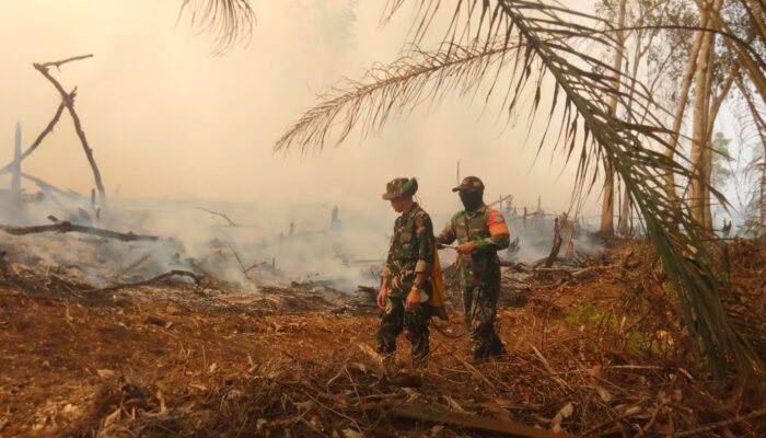 Babinsa Kodim 1206/Psb Padamkan Api, Gelar Apel Siaga Hingga Berjibaku di 3 Wilayah Kapuas Hulu