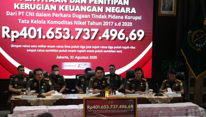 Kejagung RI Terima Pengembalian Kerugian Negara Rp401,65 Miliar dari PT CNI dalam Perkara Tata Kelola Nikel