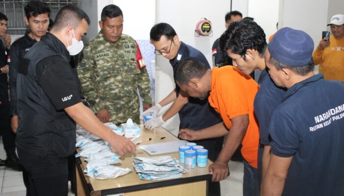 Wujud Sinergitas, Rutan Kelas I Palembang Gelar Razia Gabungan