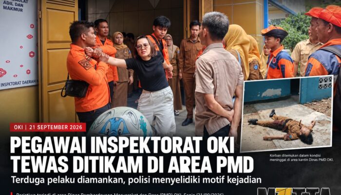 Pegawai Inspektorat OKI Tewas Ditikam di Kantin PMD, Terduga Pelaku Diamankan