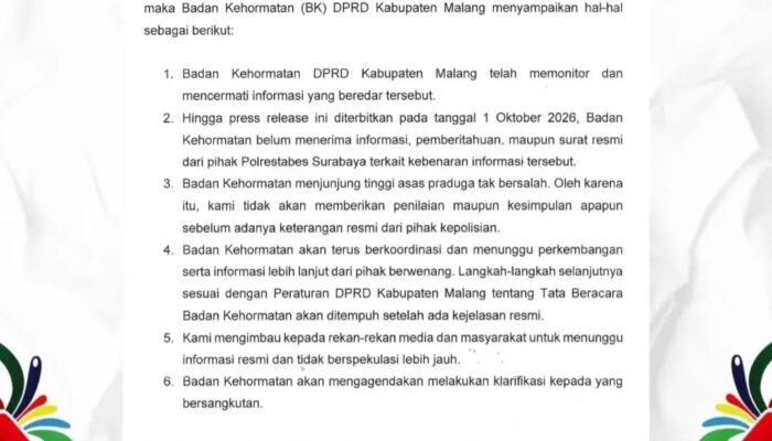 Isu Dugaan Narkoba, Badan Kehormatan DPRD Kabupaten Malang Minta Publik Tak Berspekulasi