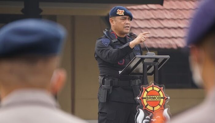 Satbrimob Polda Sumsel Terima 216 Personel dan Dua Kendaraan AWC dari Mabes Polri