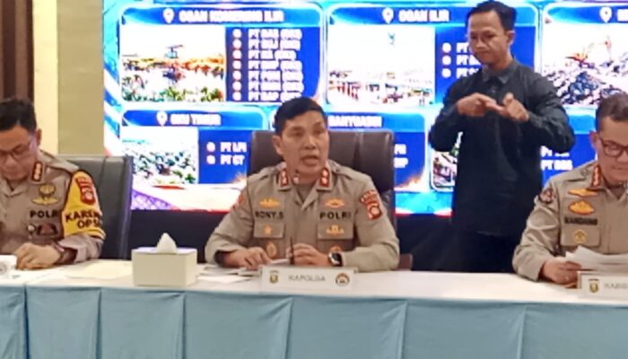Polda Sumsel Tangani 62 Perkara Karhutla, 52 Orang Jadi Tersangka dan 811 Hektare Lahan Konsesi Disegel