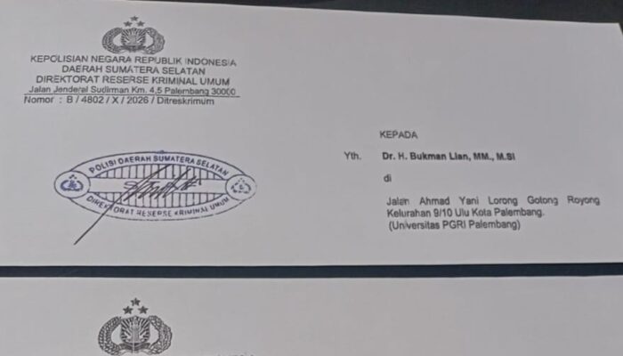 Mangkir dari Panggilan Polisi, Rektor Universitas PGRI Palembang Minta Penundaan Pemeriksaan Kasus