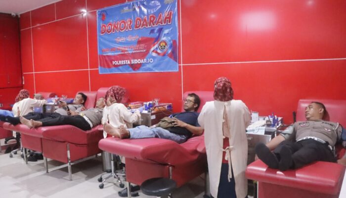 Peringati HUT ke-75 Humas Polri, Polresta Sidoarjo Ajak Wartawan dan Netizen Donor Darah